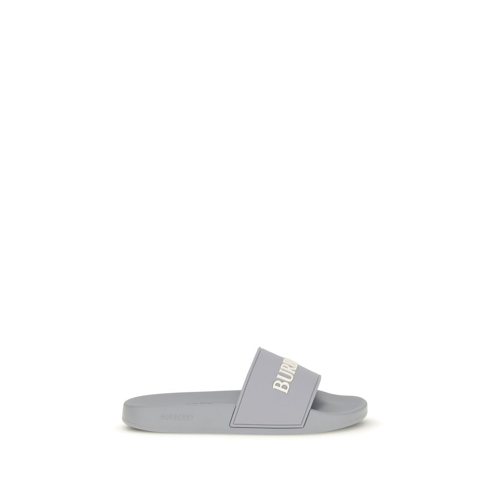 Burberry Gray Logo Slides grau