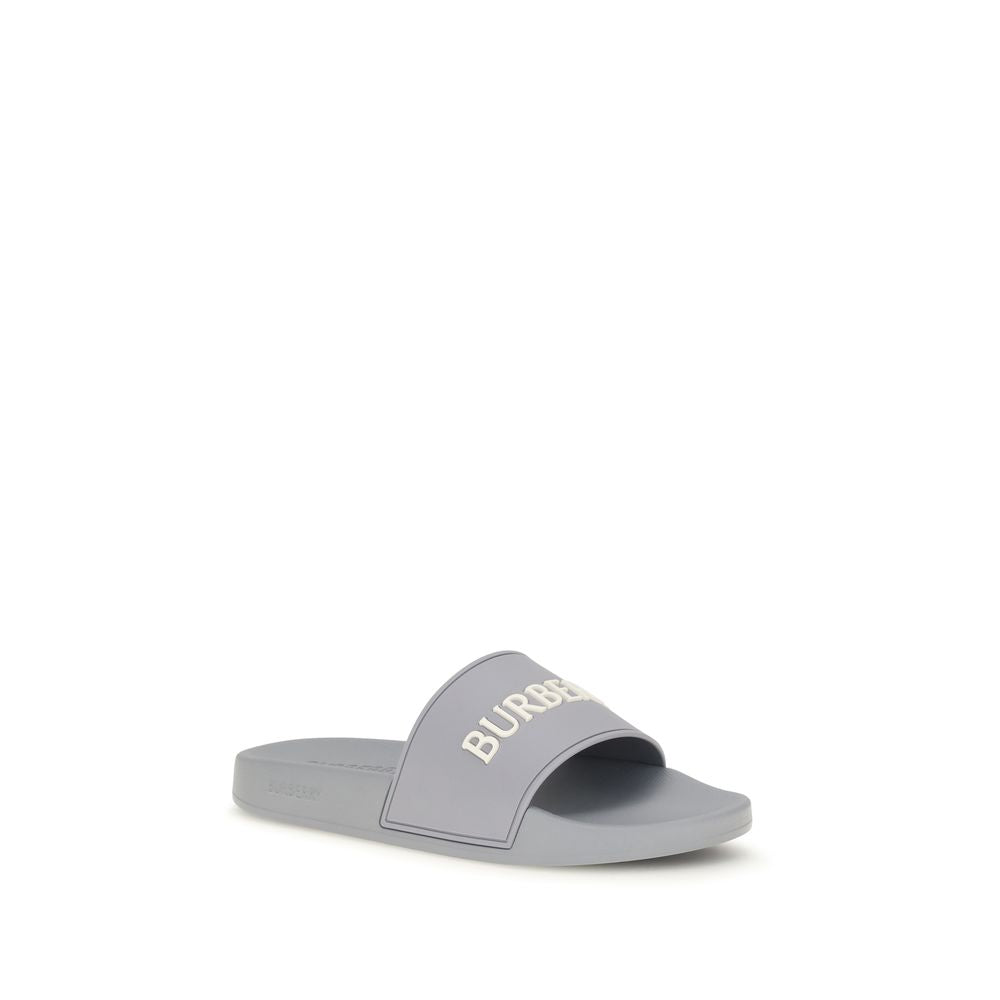 Burberry Gray Logo Slides grau