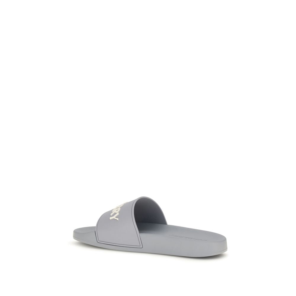 Burberry Gray Logo Slides grau