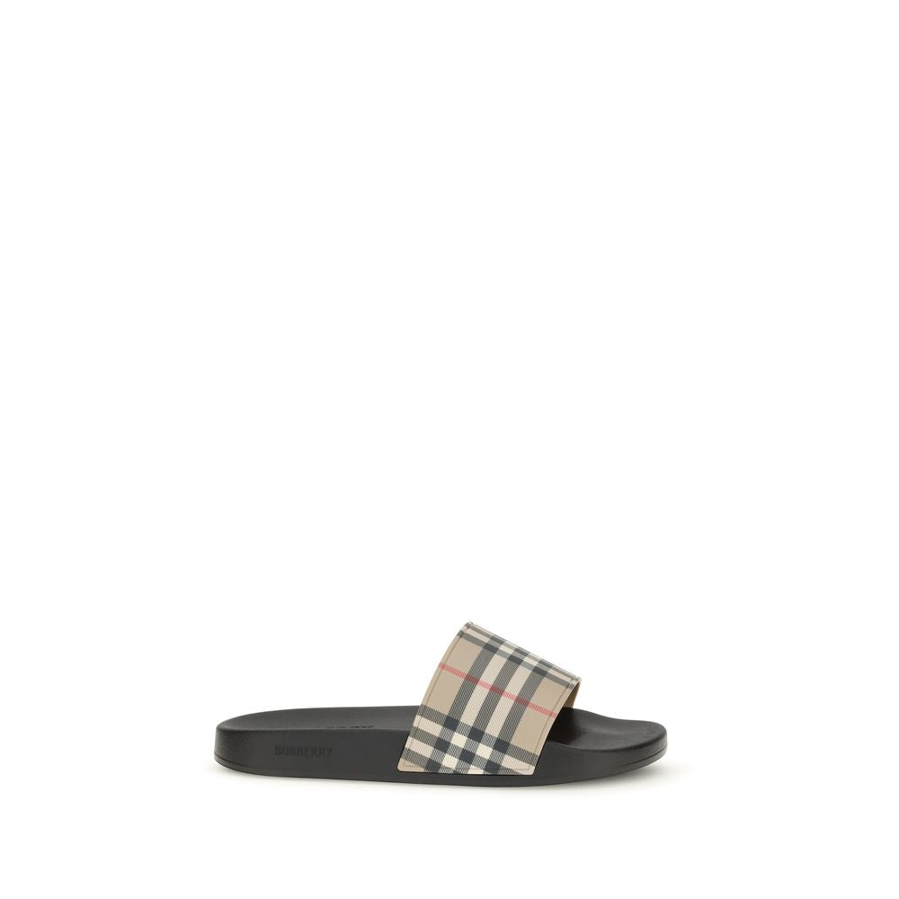 Burberry Black Rubber Slides schwarz