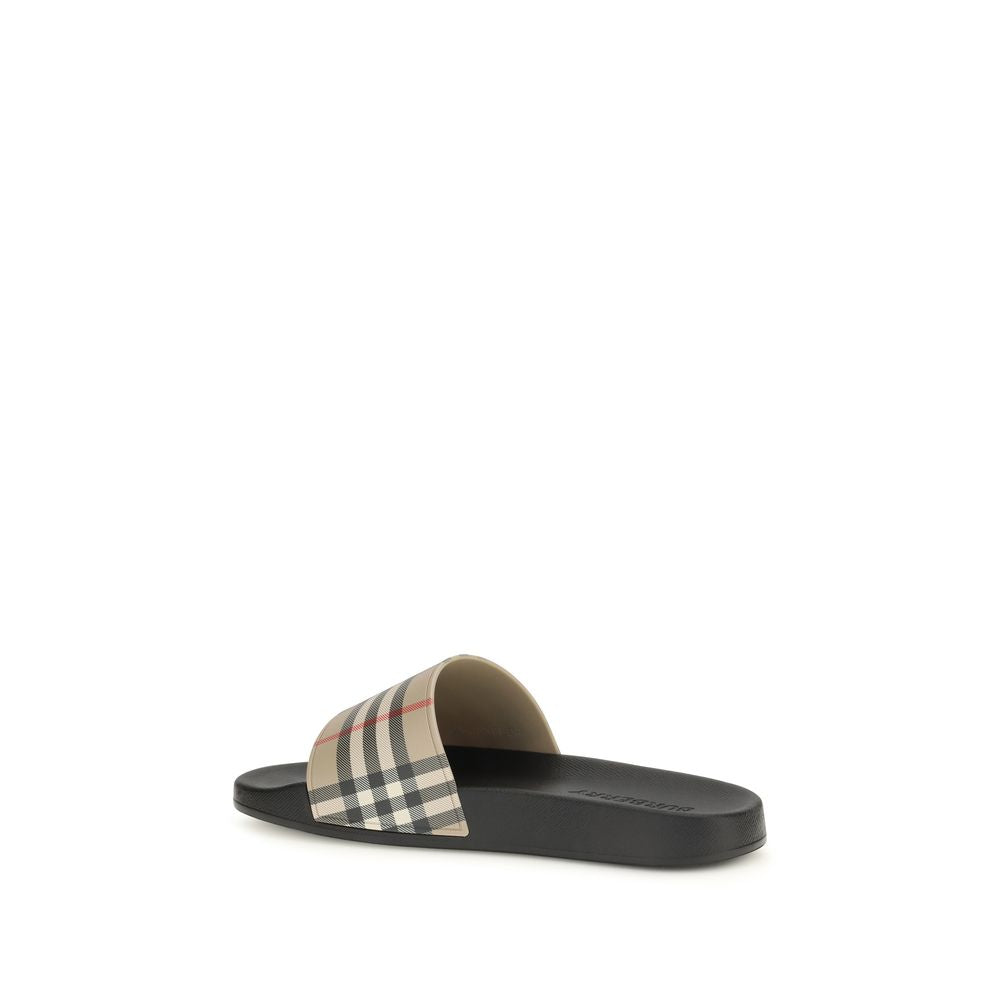 Burberry Black Rubber Slides schwarz
