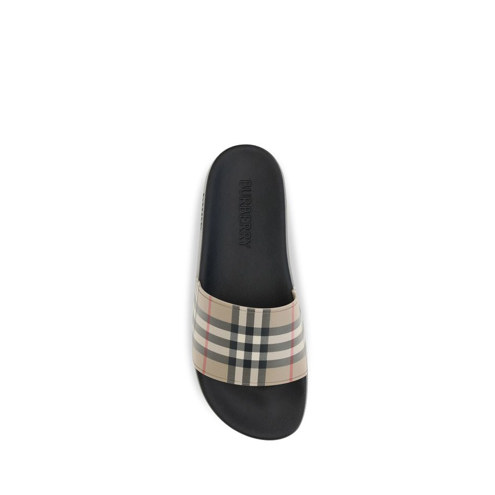 Burberry Black Rubber Slides schwarz