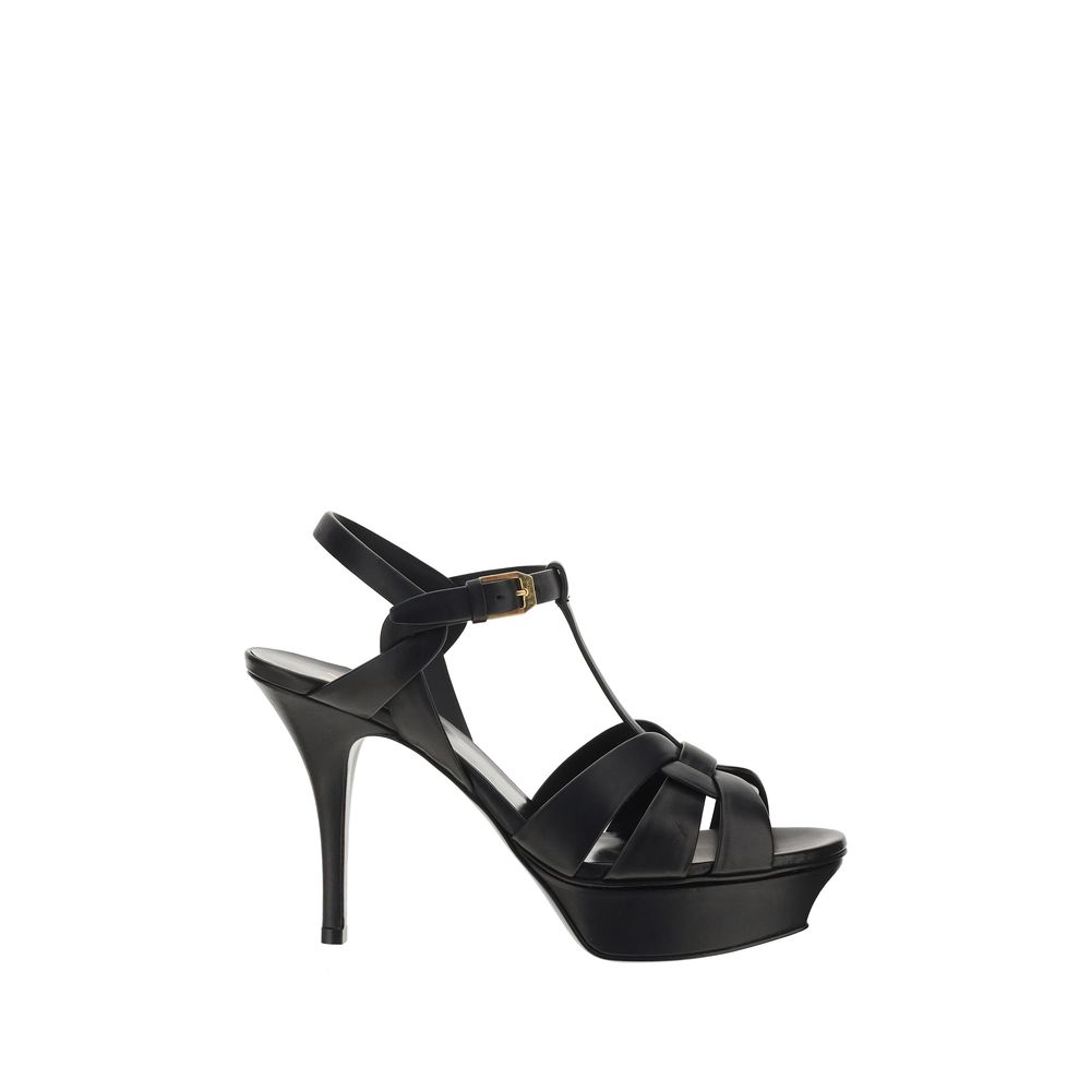 Saint Laurent Black 'Platform' Sandals schwarz