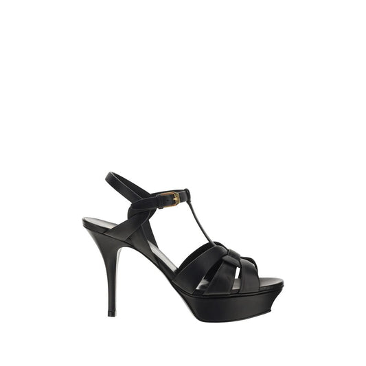 Saint Laurent Black 'Platform' Sandals schwarz
