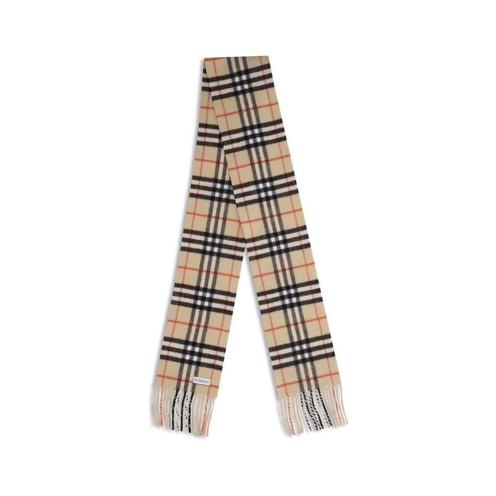 Burberry Beige Thin Cashmere Check Scarf