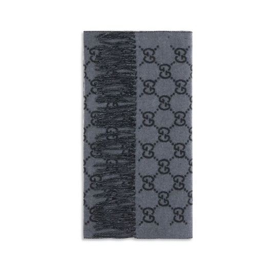 Gucci Blue GG Cashmere Scarf Foulard blau