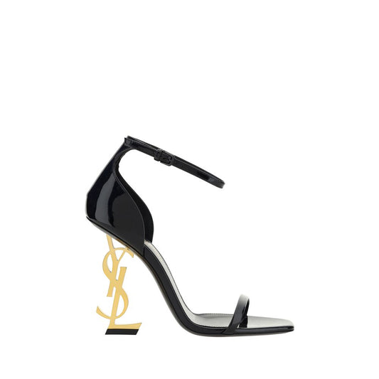 Saint Laurent Black Opyum Leather Sandals schwarz