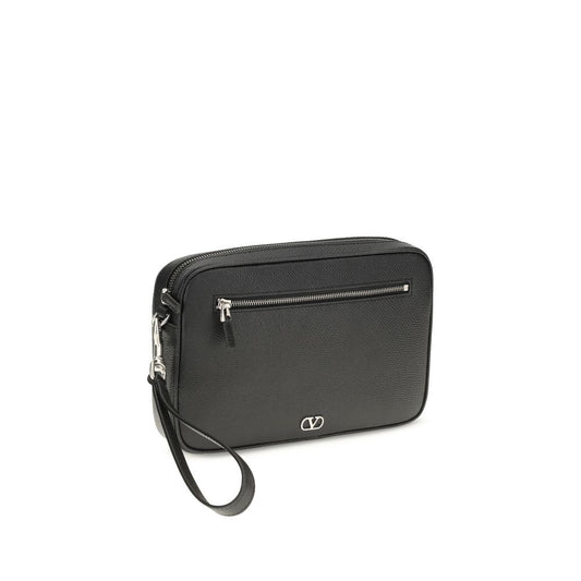 Valentino Garavani Black VLogo Signature Pouch Handbag schwarz