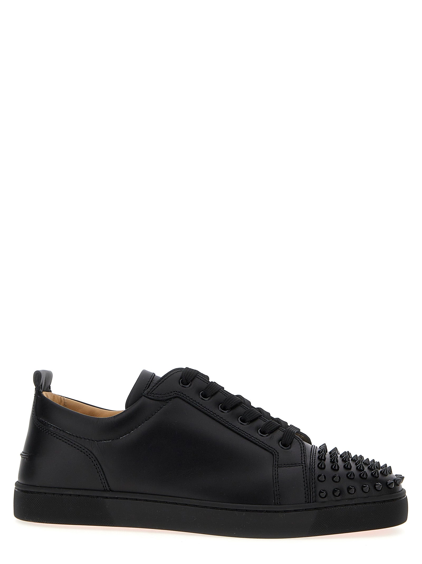 Christian Louboutin Black 'Louis Junior Spikes Flat' Sneakers schwarz
