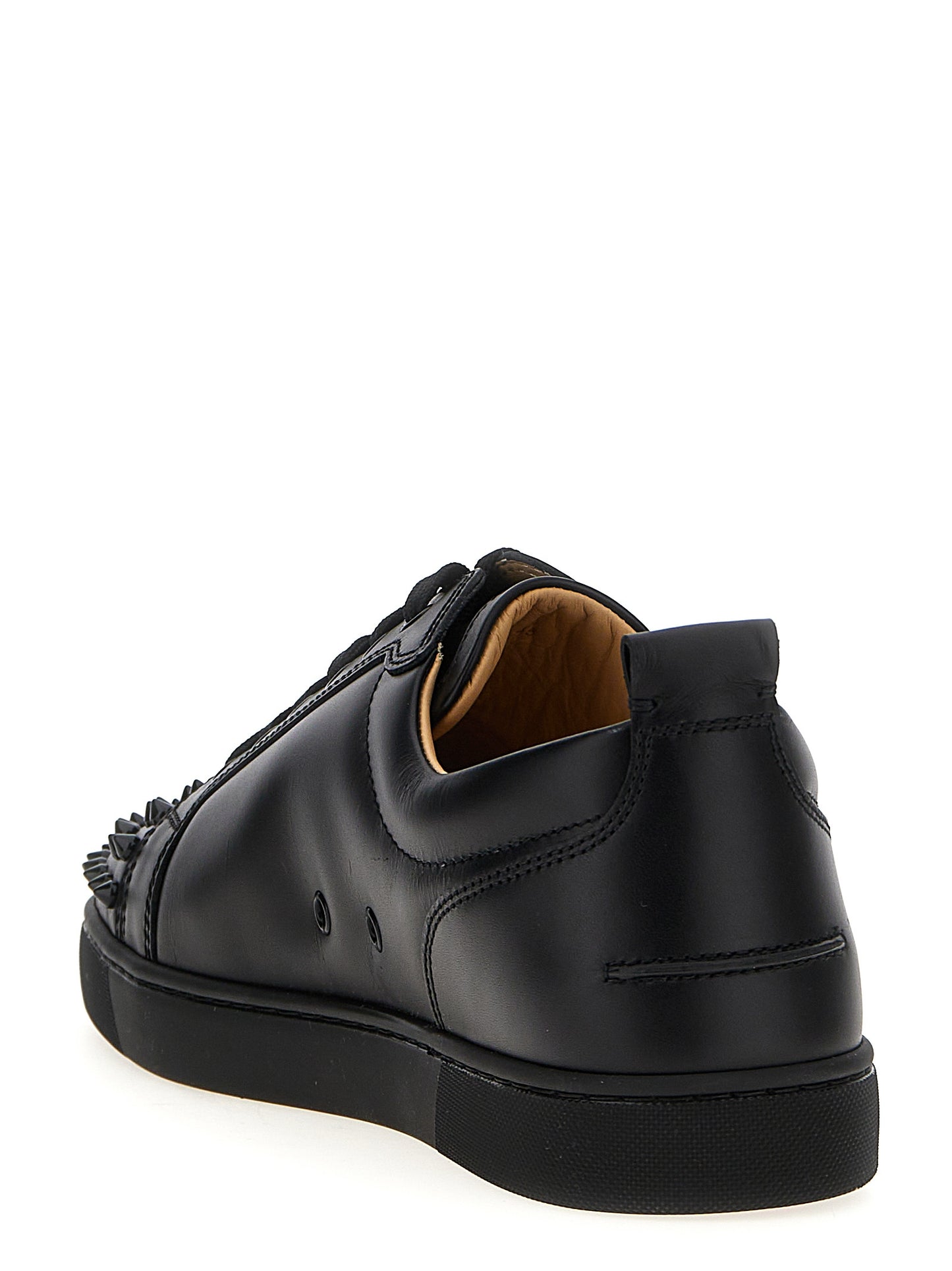 Christian Louboutin Black 'Louis Junior Spikes Flat' Sneakers schwarz