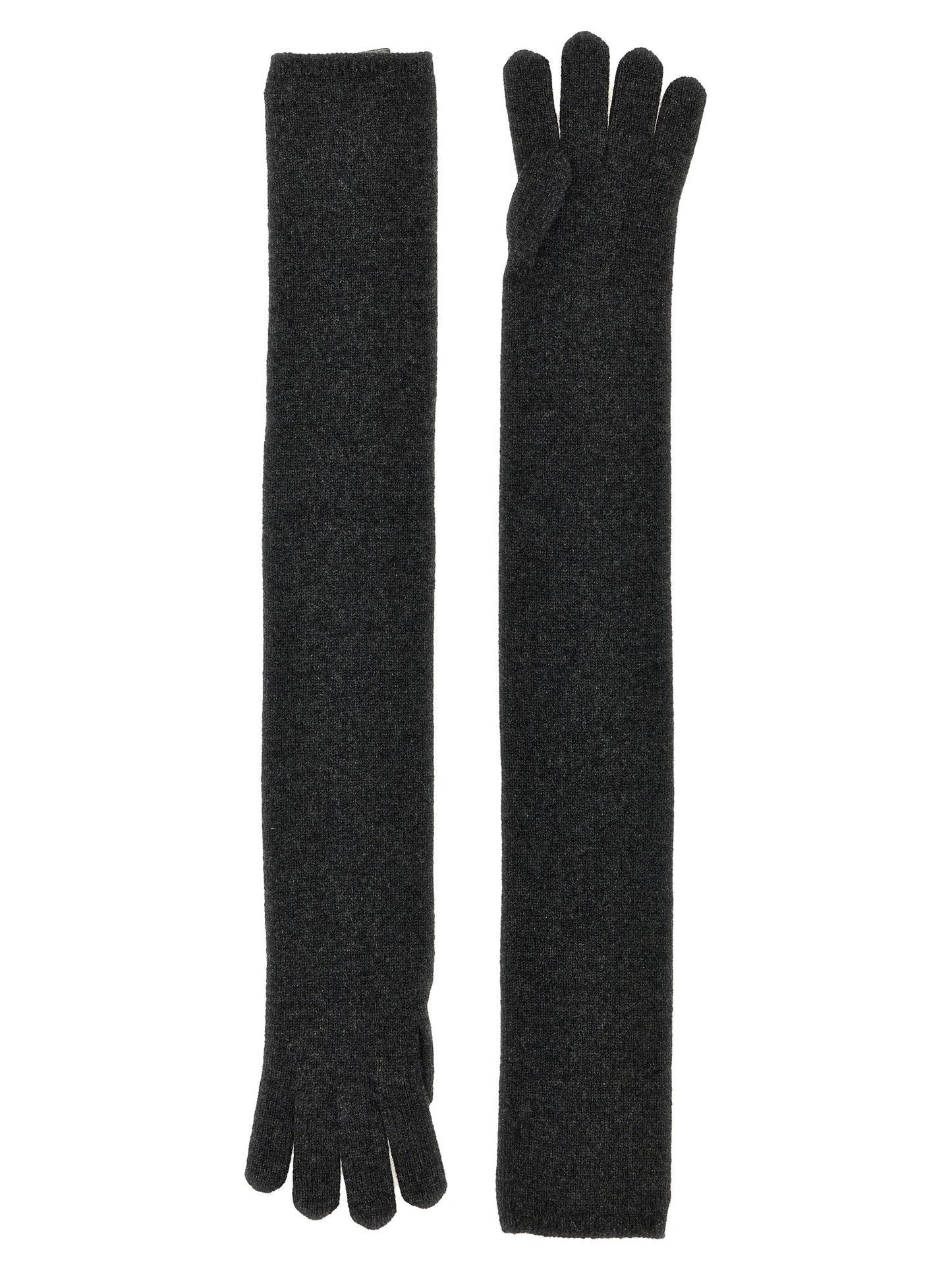 Max Mara Gray Cashmere Gloves grau