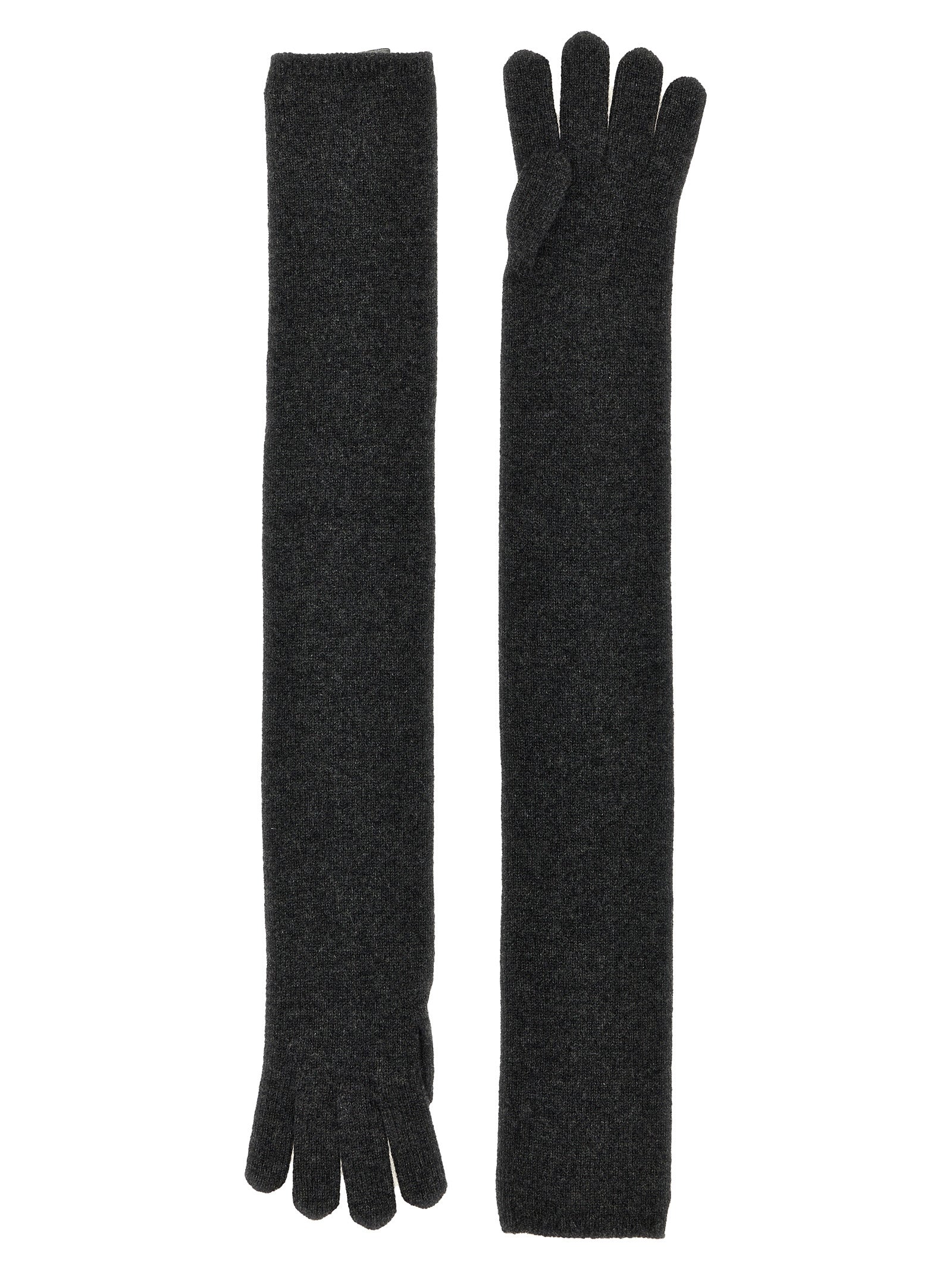 Max Mara Gray Cashmere Gloves grau