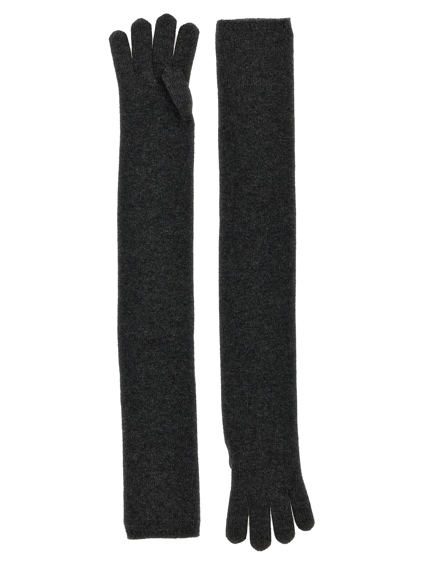 Max Mara Gray Cashmere Gloves grau