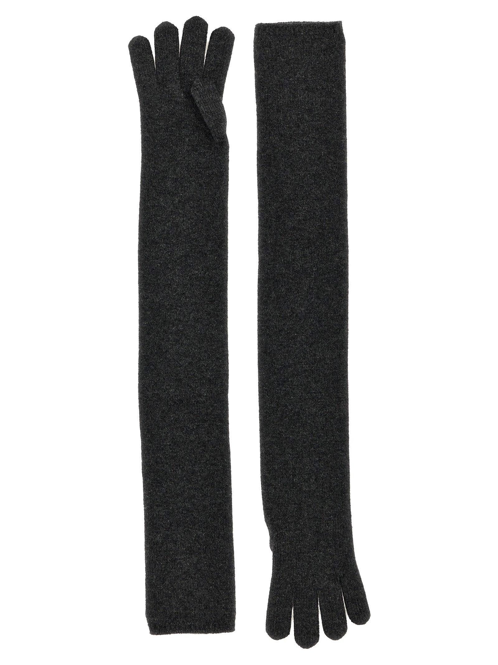 Max Mara Gray Cashmere Gloves grau