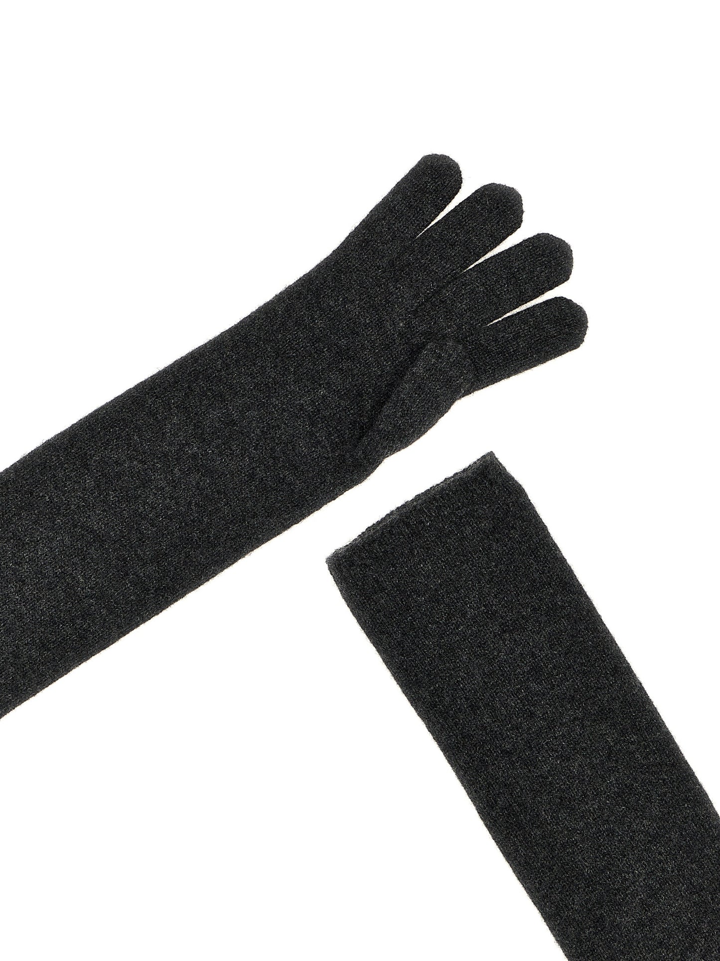 Max Mara Gray Cashmere Gloves grau