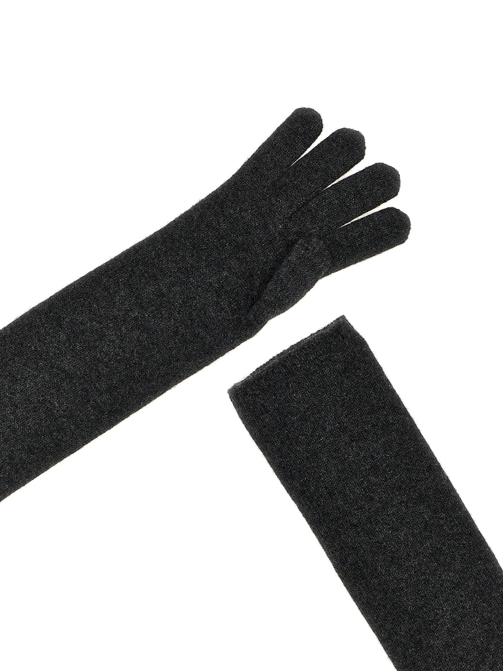 Max Mara Gray Cashmere Gloves grau