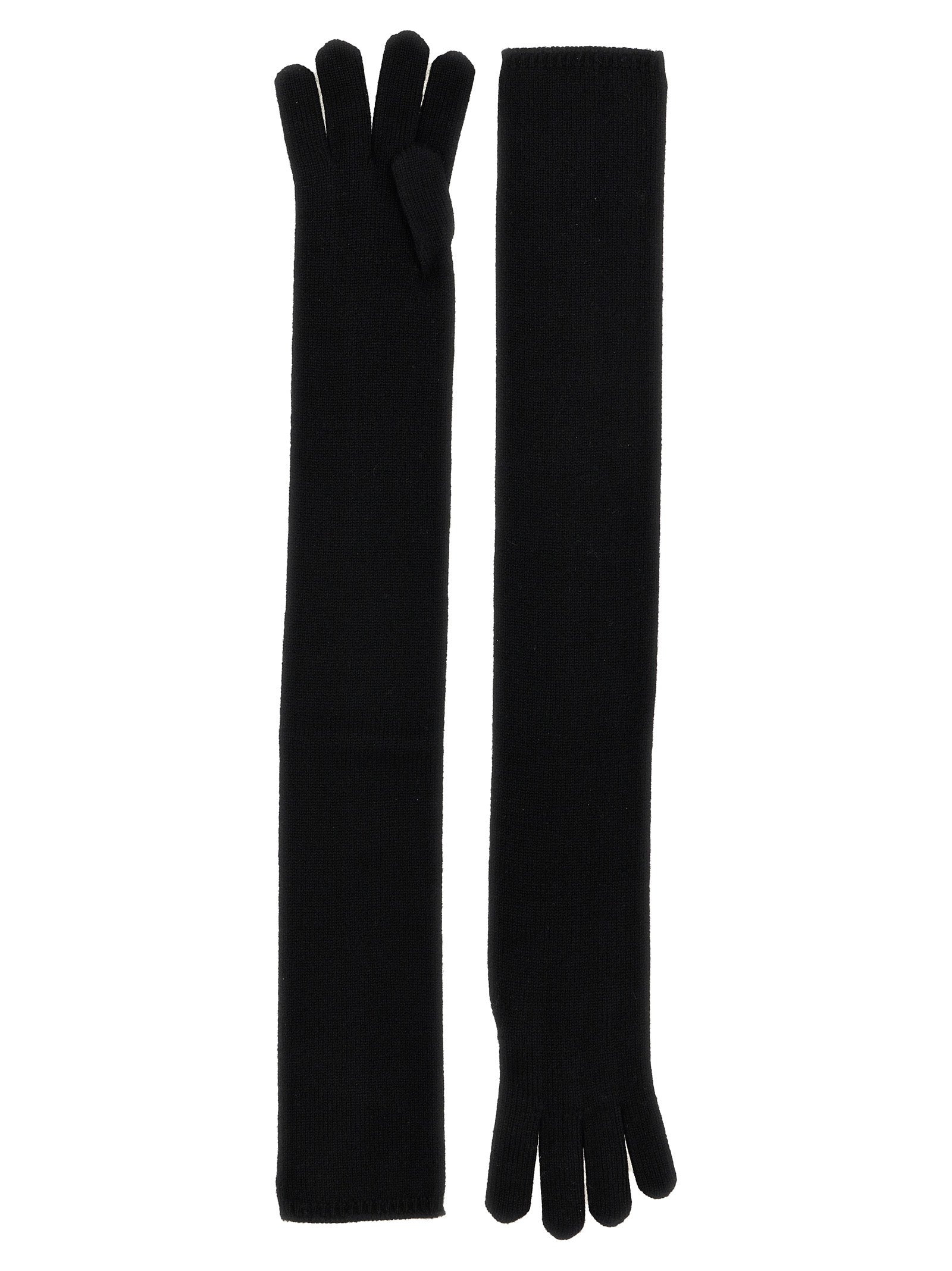 Max Mara Black Cashmere Gloves schwarz