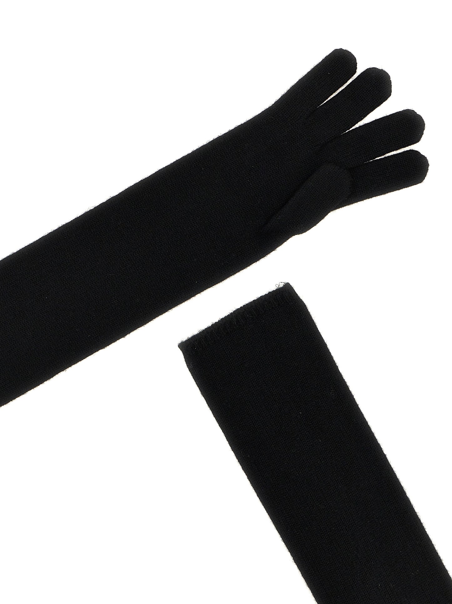 Max Mara Black Cashmere Gloves schwarz