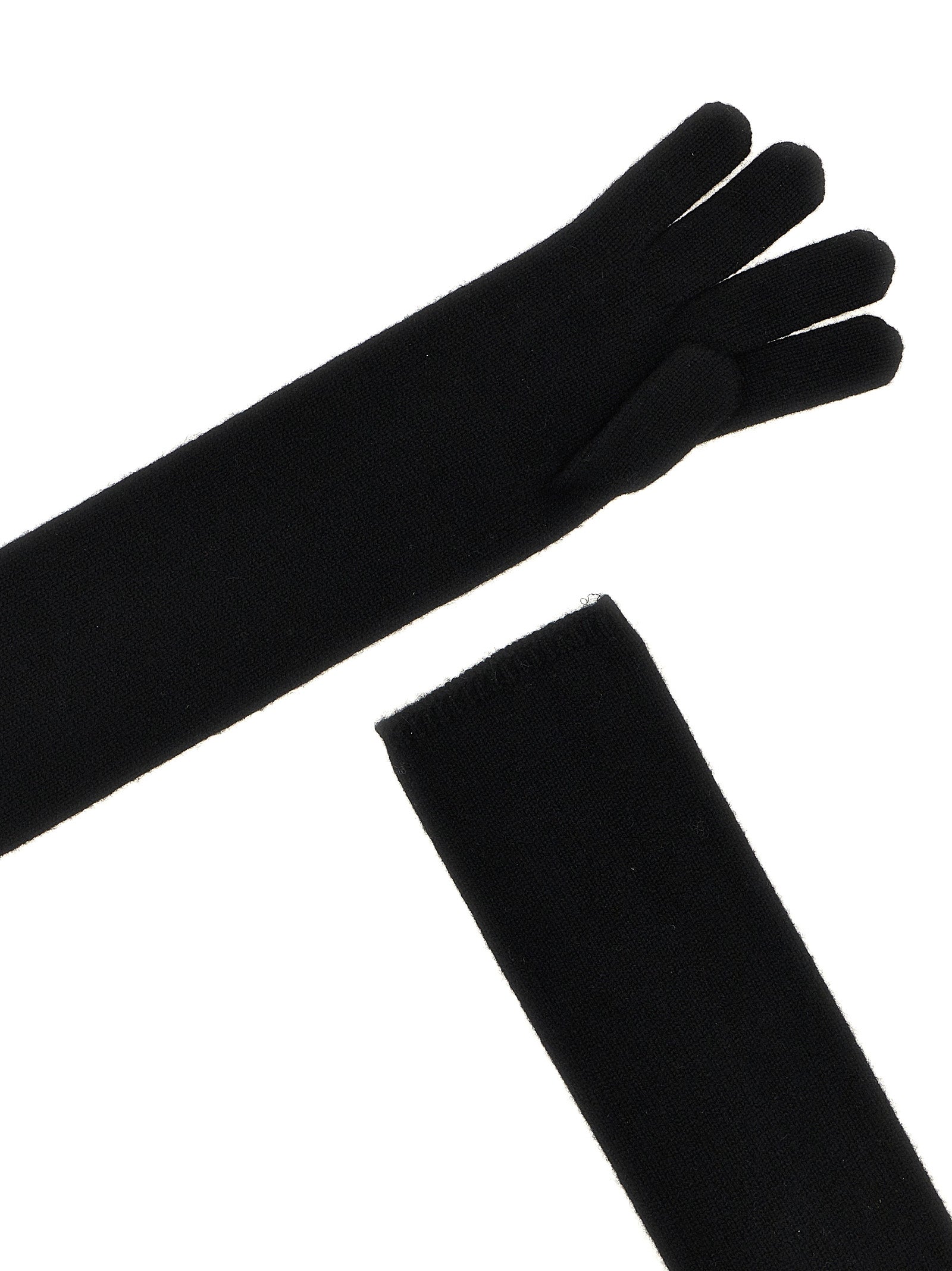 Max Mara Black Cashmere Gloves schwarz