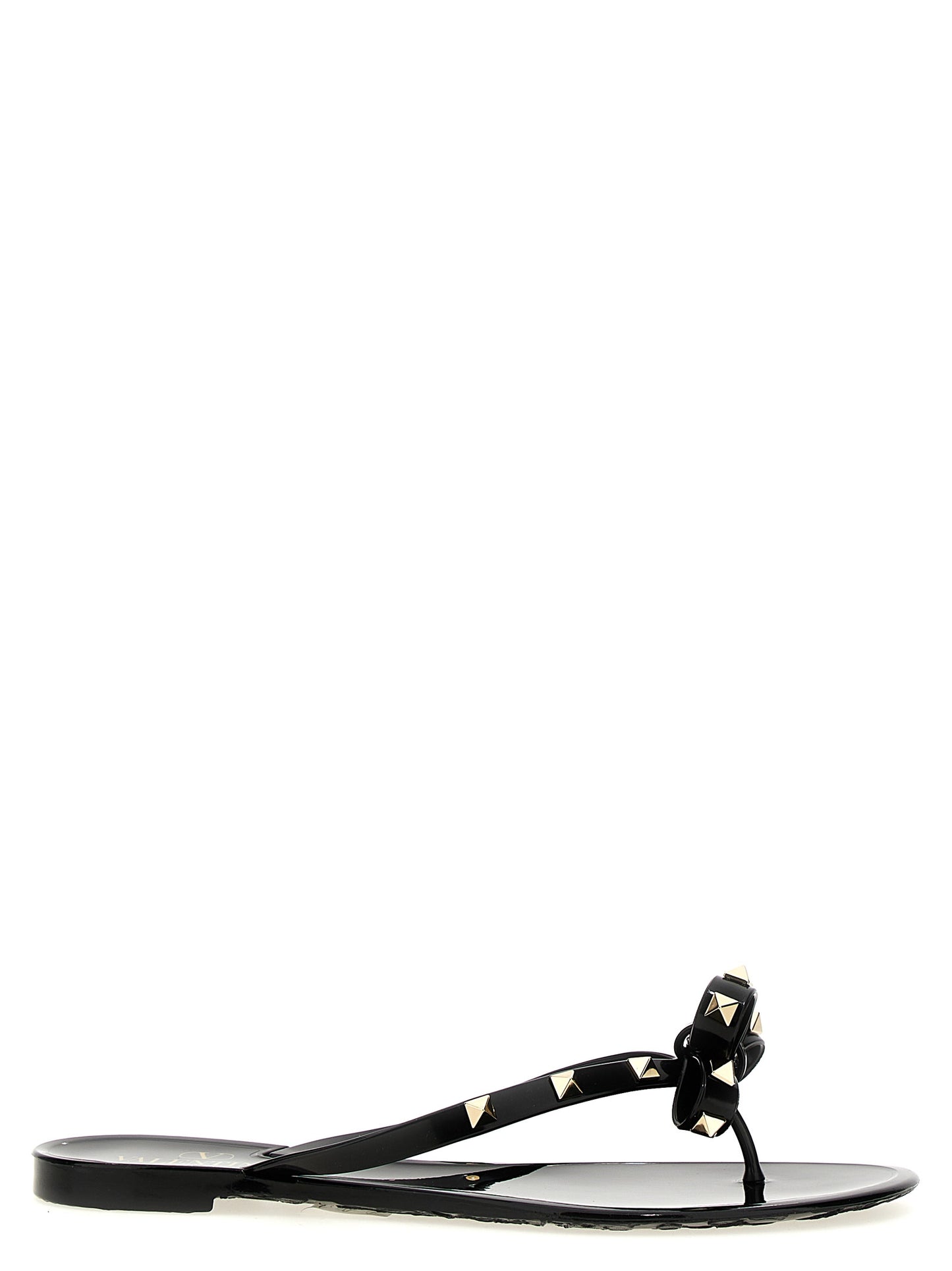Valentino Garavani Black 'Pm Thong Rockstud' Sandals schwarz