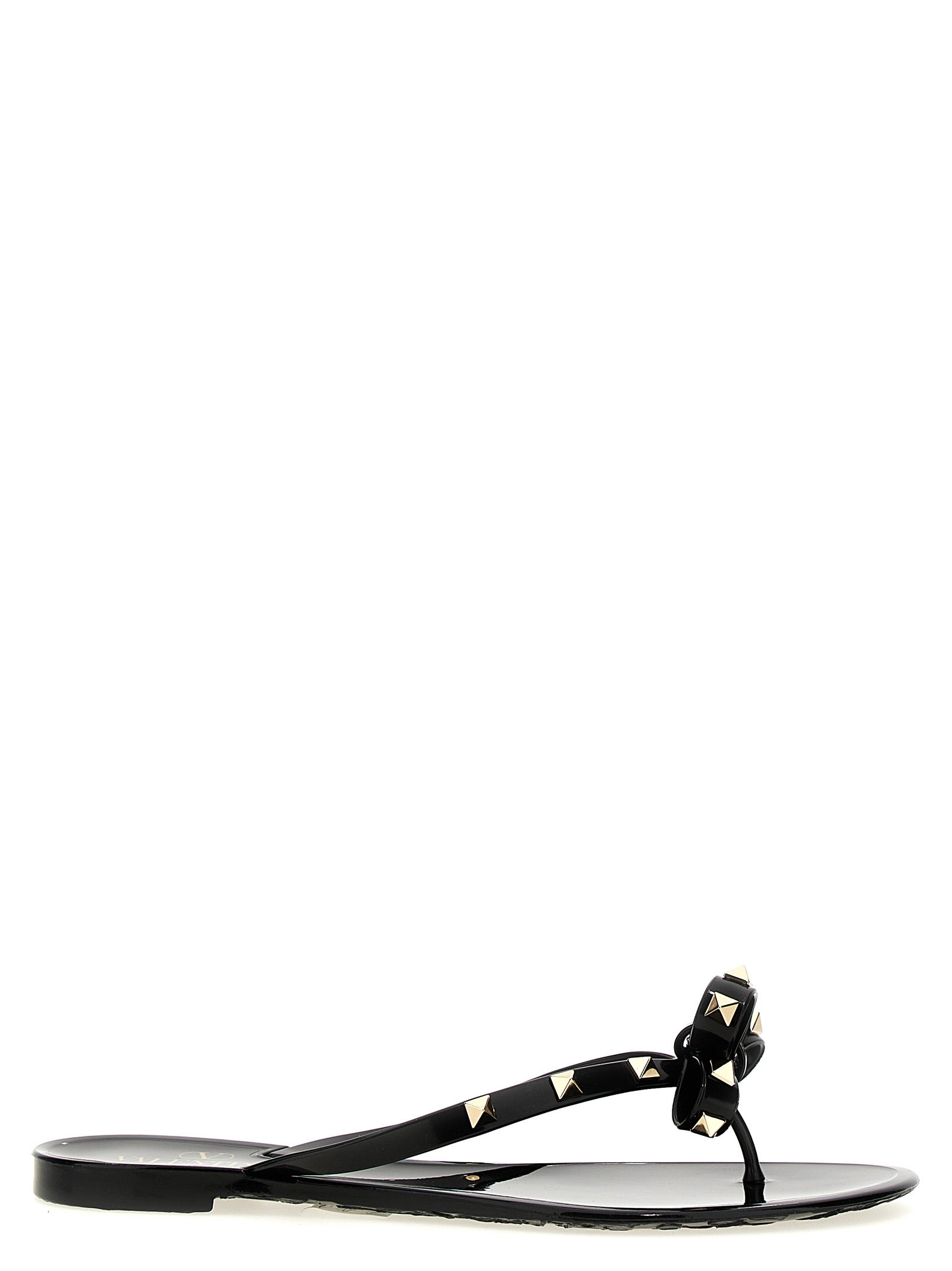 Valentino Garavani Black 'Pm Thong Rockstud' Sandals schwarz