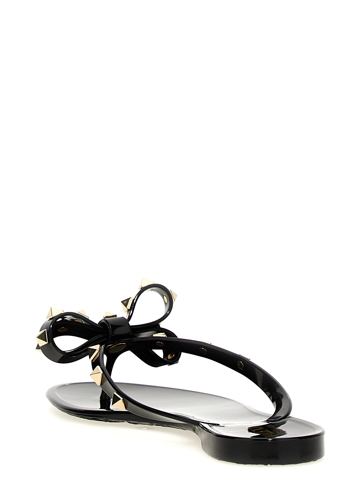 Valentino Garavani Black 'Pm Thong Rockstud' Sandals schwarz