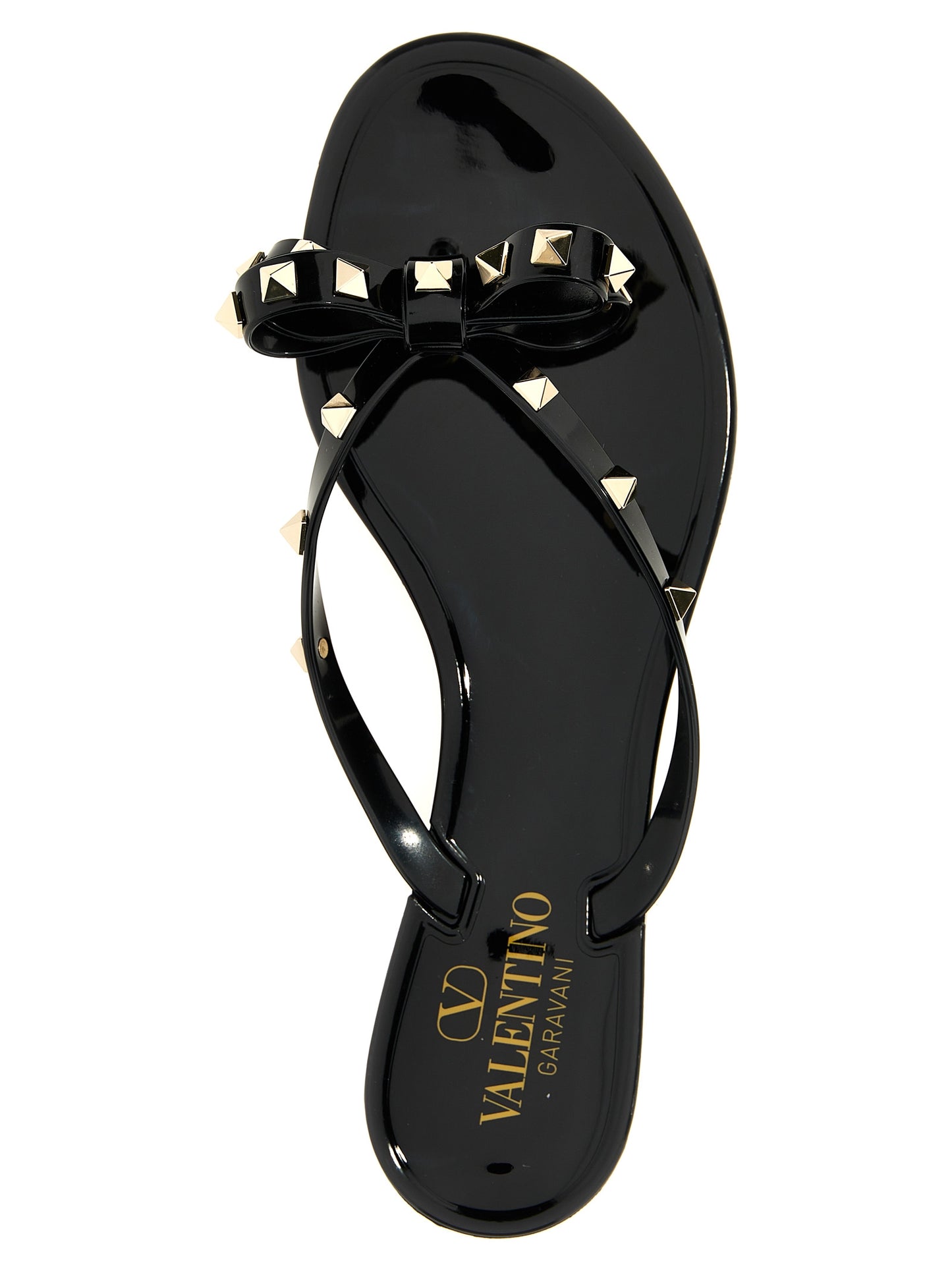 Valentino Garavani Black 'Pm Thong Rockstud' Sandals schwarz