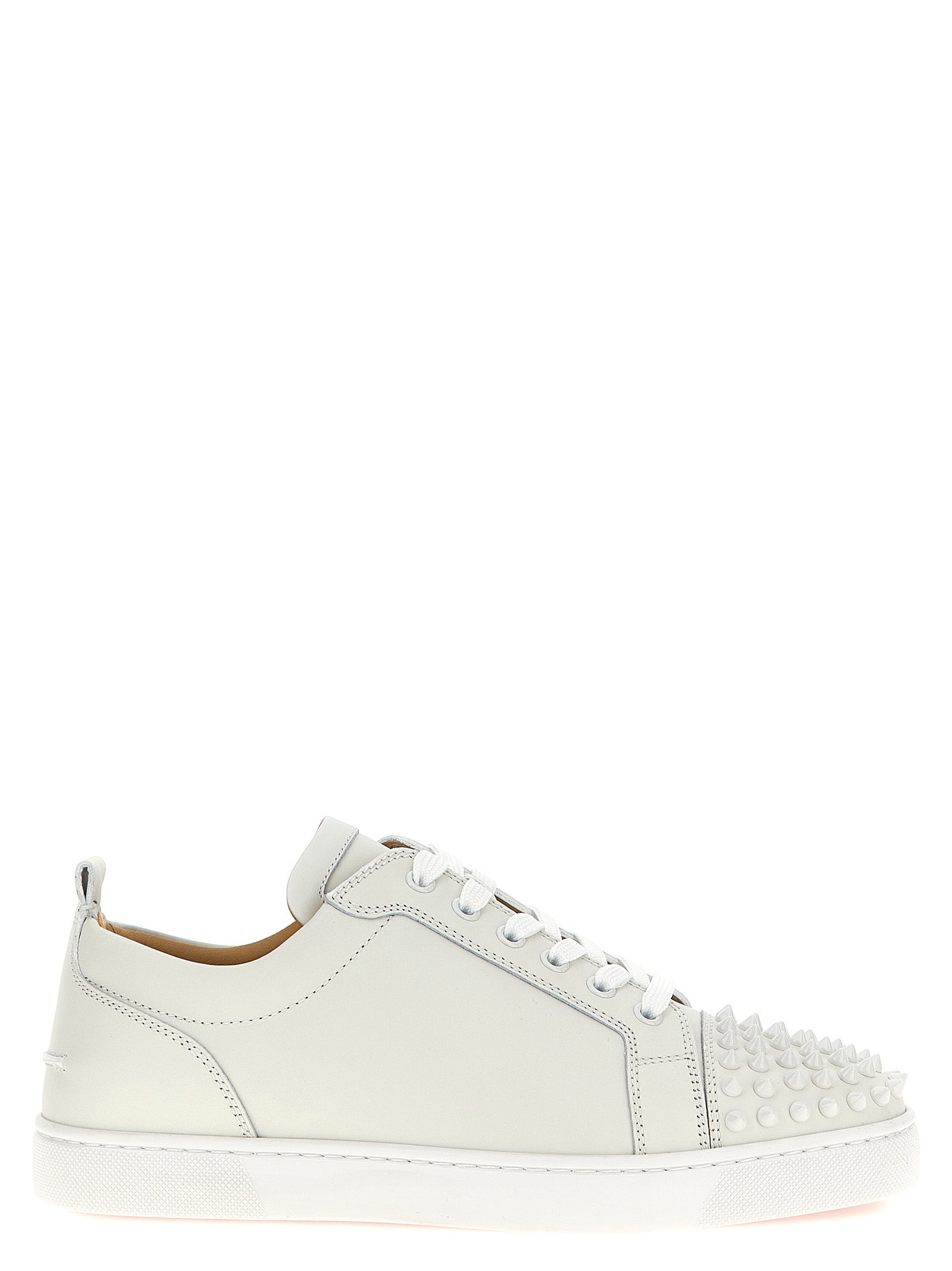 Christian Louboutin White 'Louis Junior Spikes' Sneakers weiss