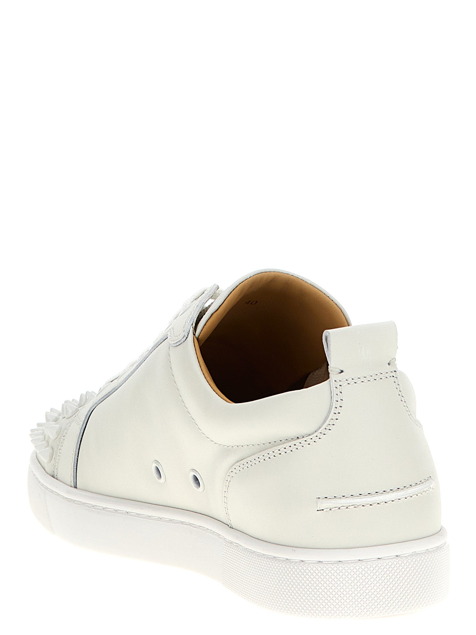 Christian Louboutin White 'Louis Junior Spikes' Sneakers weiss