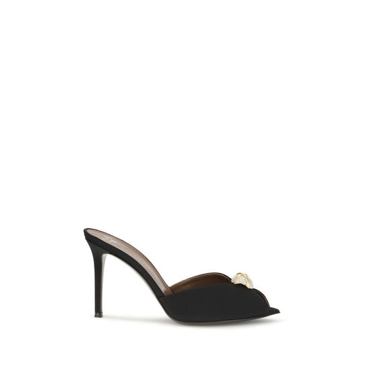 Giuseppe Zanotti Black Intrigo Cocktail Mules Sandals schwarz