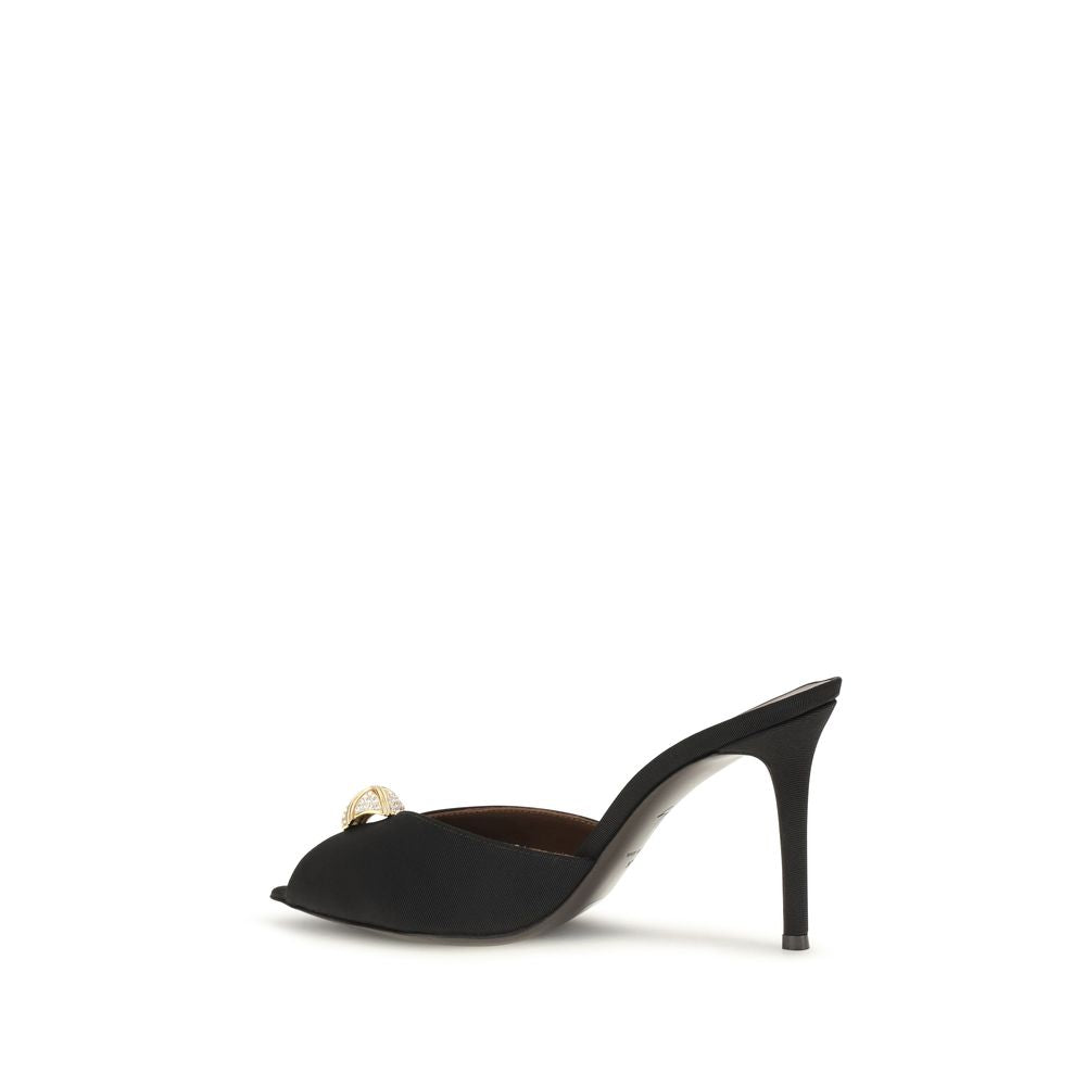 Giuseppe Zanotti Black Intrigo Cocktail Mules Sandals schwarz