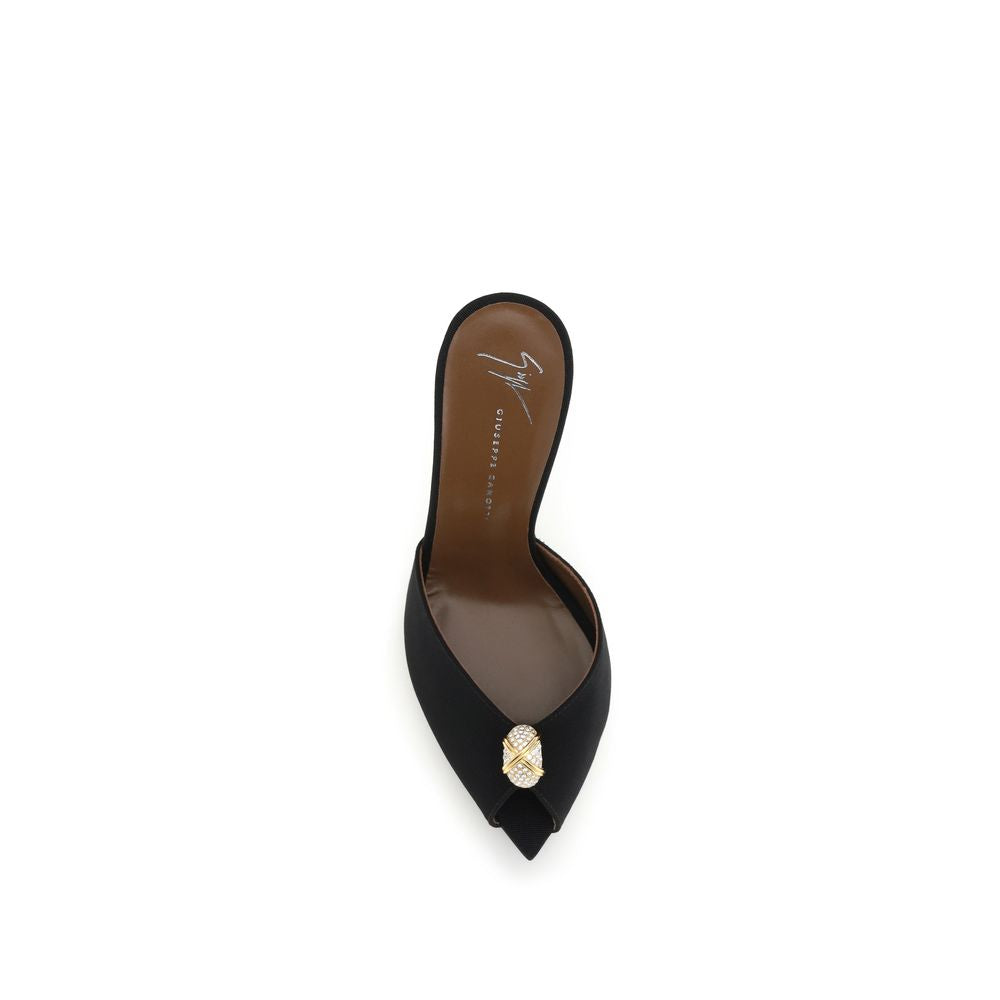 Giuseppe Zanotti Black Intrigo Cocktail Mules Sandals schwarz