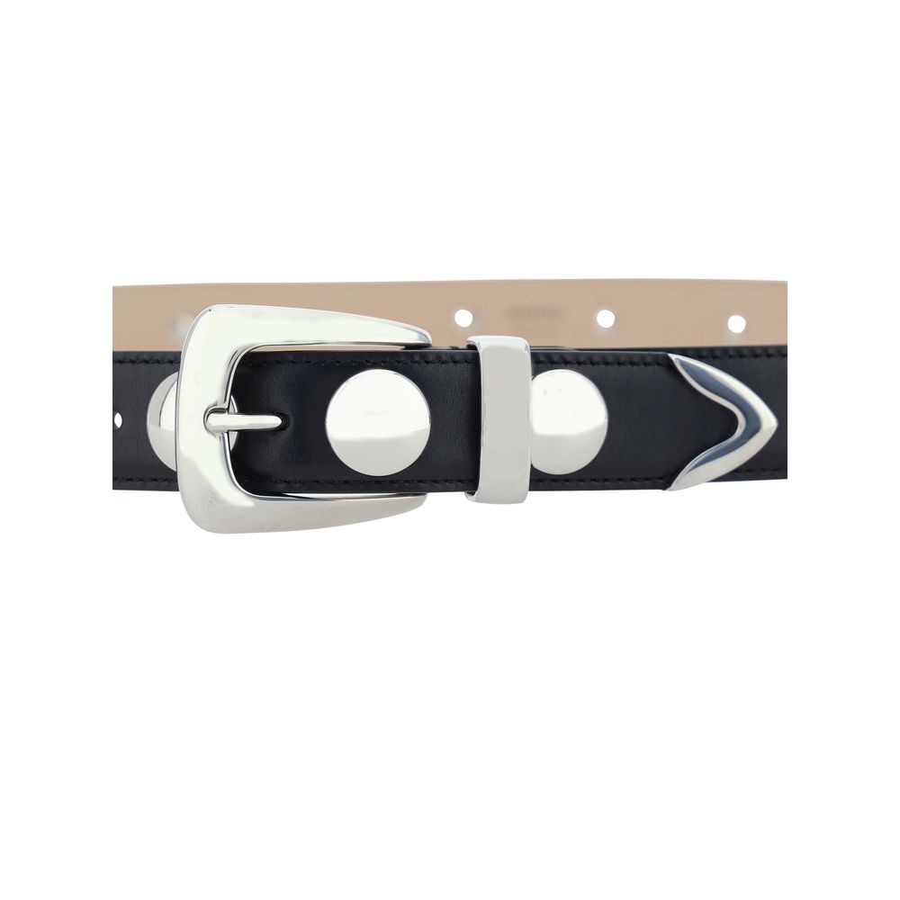 Khaite Black Calf Leather Bos Taurus Regular Belt Curated Luxury Accessories by Orvyn