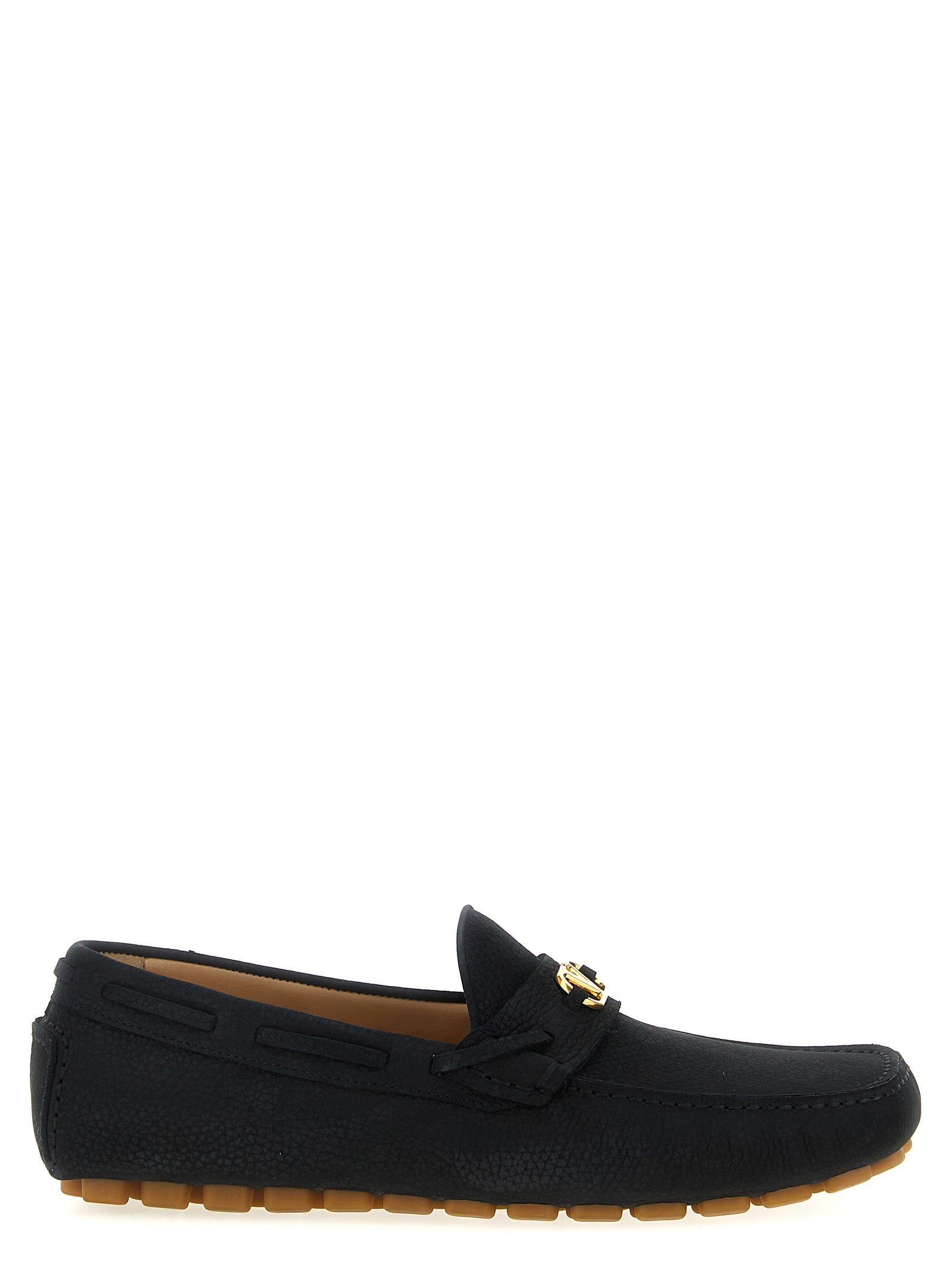 Valentino Garavani Black 'Driver Fastaway' Loafers schwarz