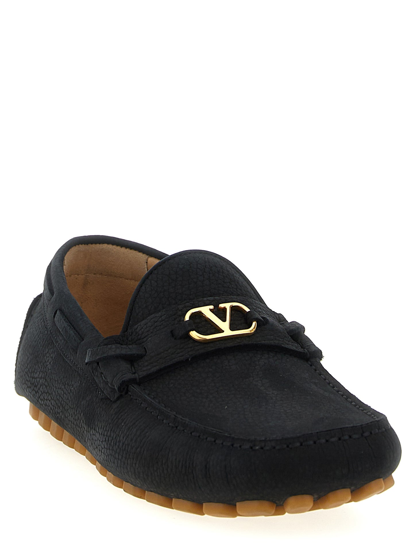 Valentino Garavani Black 'Driver Fastaway' Loafers schwarz