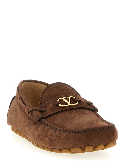 Valentino Garavani Brown 'Driver Fastaway' Loafers braun