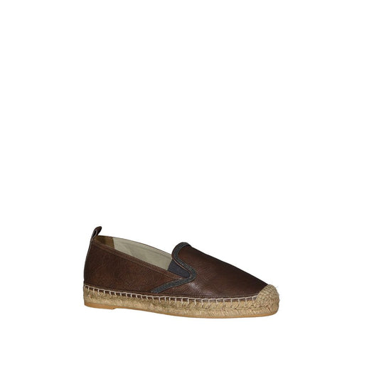 Brunello Cucinelli Brown Leather Espadrilles braun