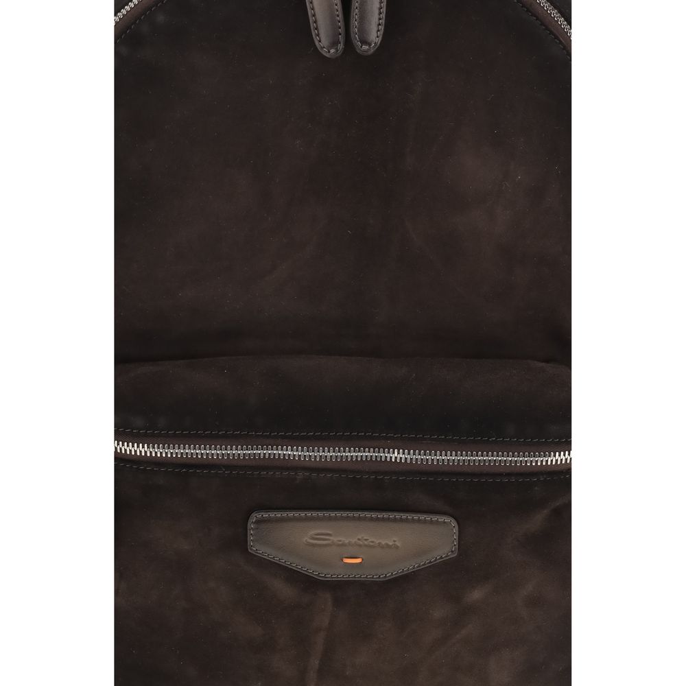 Santoni Brown Suede Backpack braun