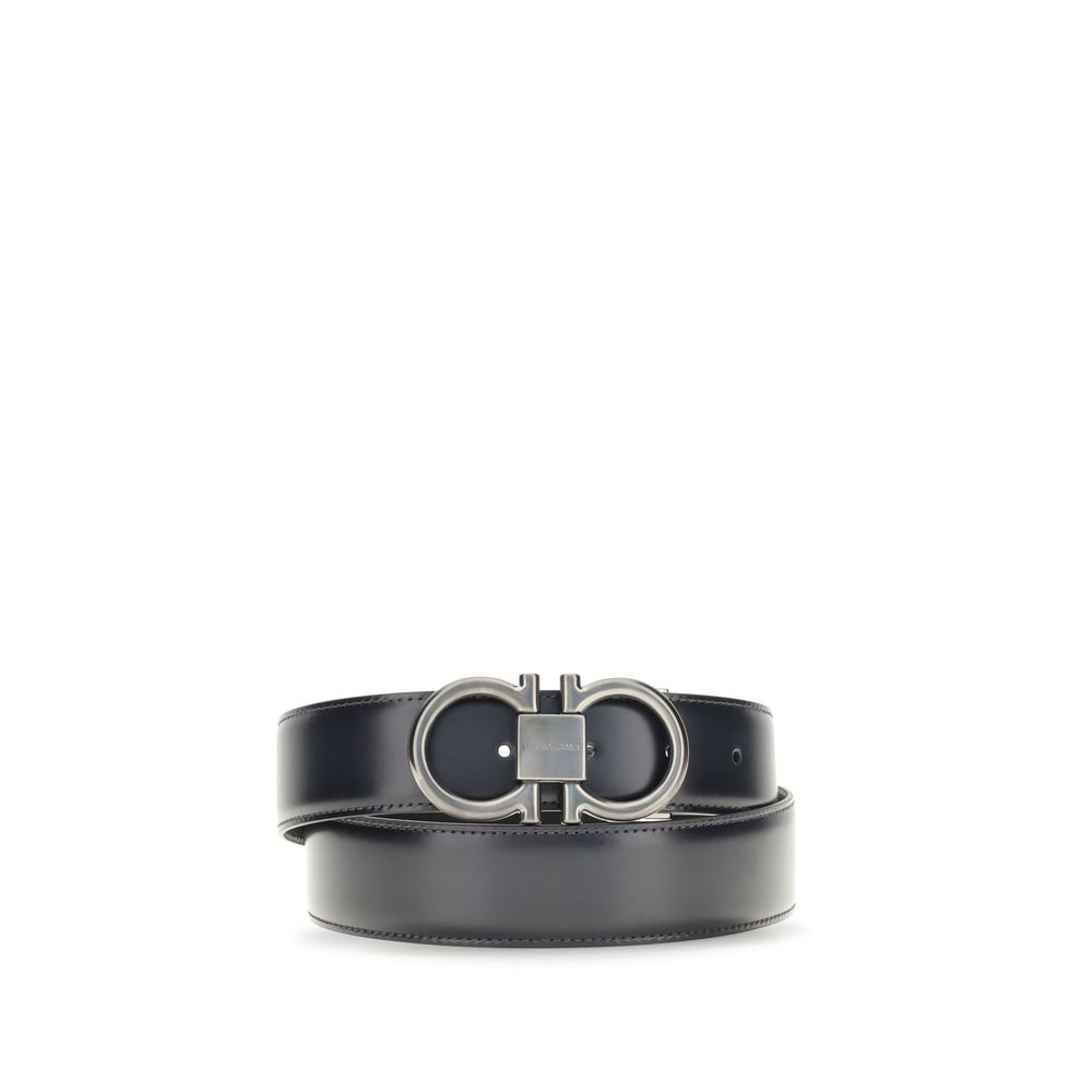 Ferragamo Blue Reversible And Adjustable Gancini Belt blau