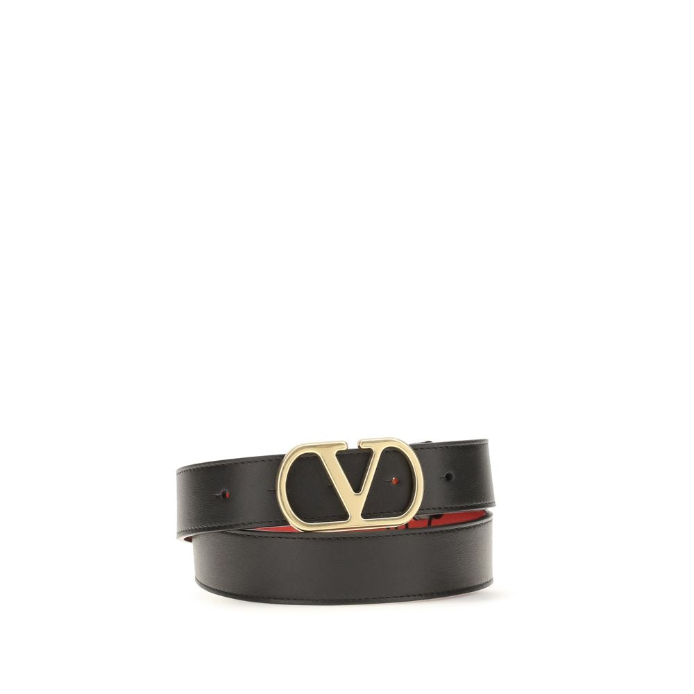 Valentino Garavani Black Reversible VLogo Signature Belt schwarz
