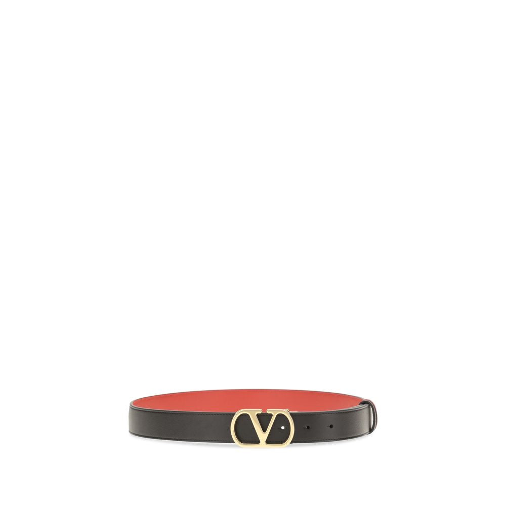 Valentino Garavani Black Reversible VLogo Signature Belt schwarz