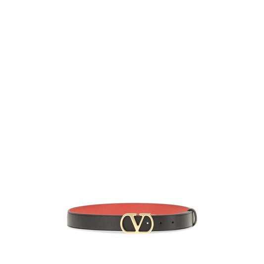 Valentino Garavani Black Reversible VLogo Signature Belt schwarz