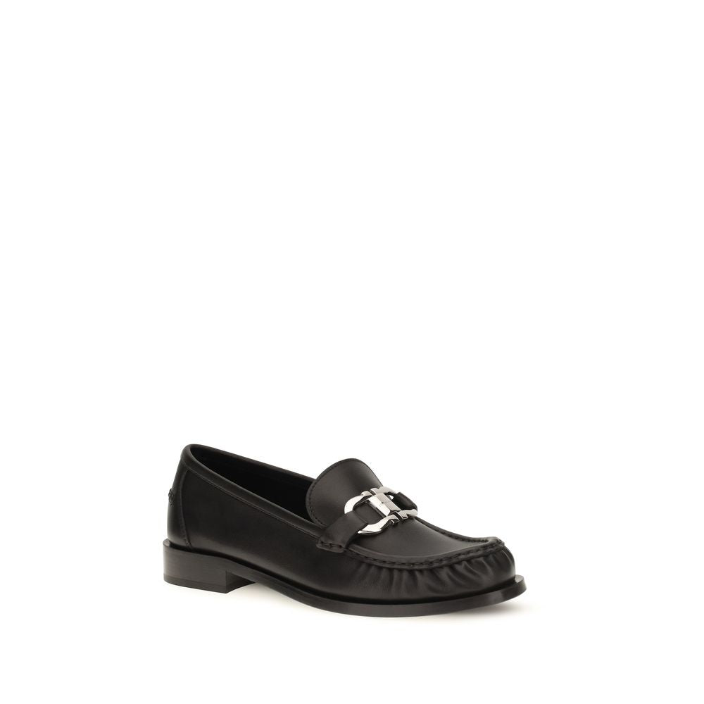 Ferragamo Black 'Slip-On' Loafers schwarz