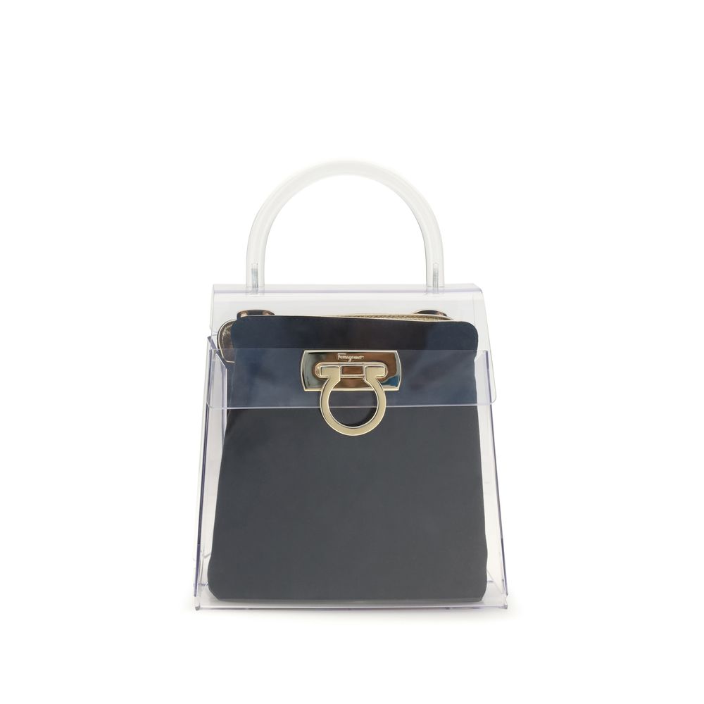 Ferragamo Black Pvc Top Handbag schwarz