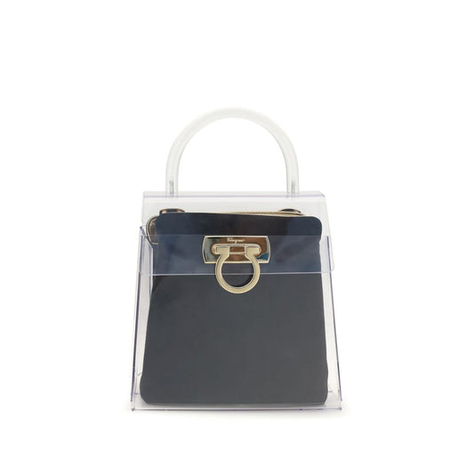 Ferragamo Black Pvc Top Handbag schwarz