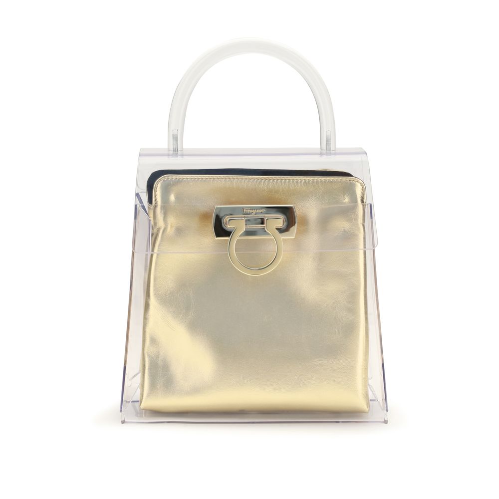 Ferragamo Black Pvc Top Handbag schwarz