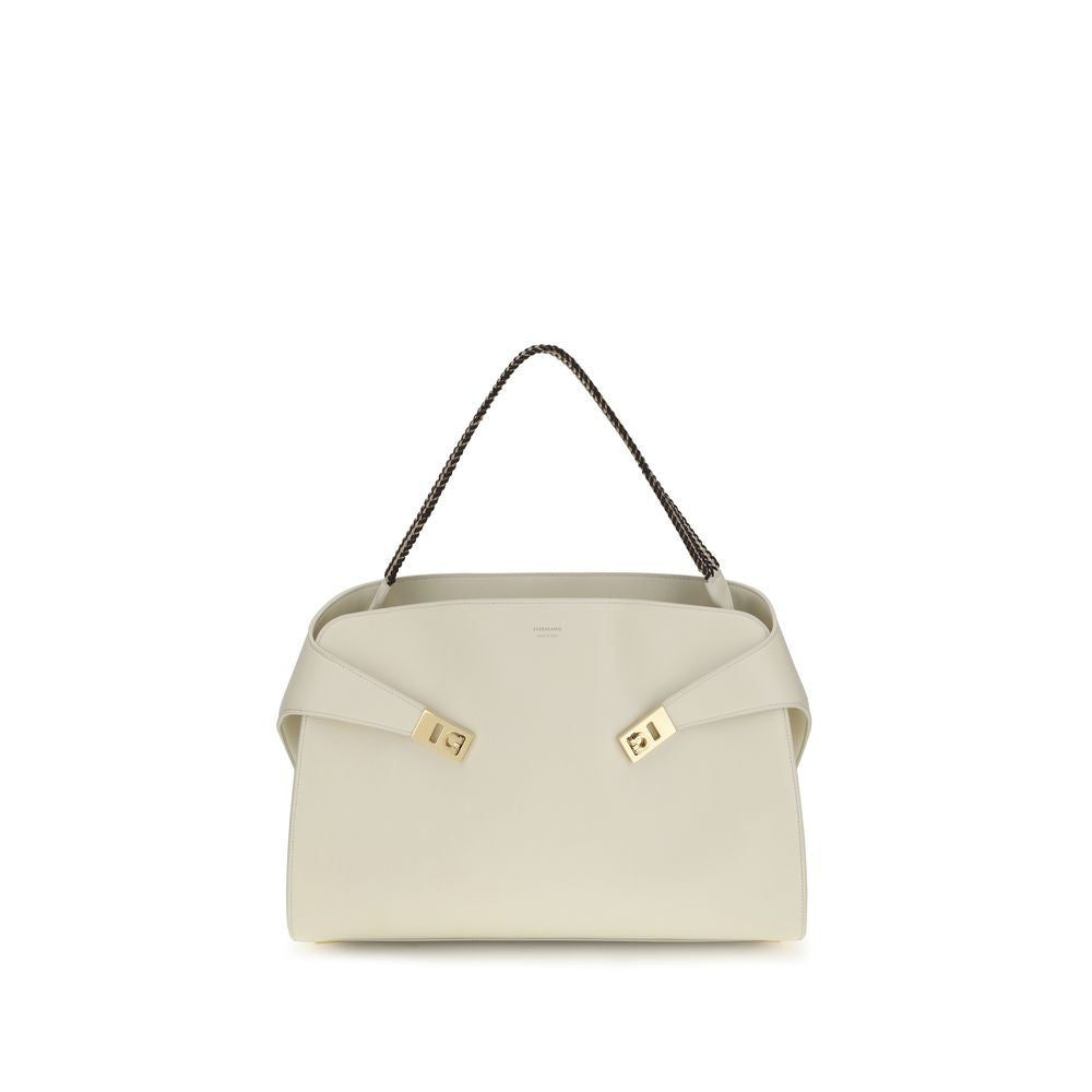 Ferragamo Beige Large Hug Soft Shoulder Bag
