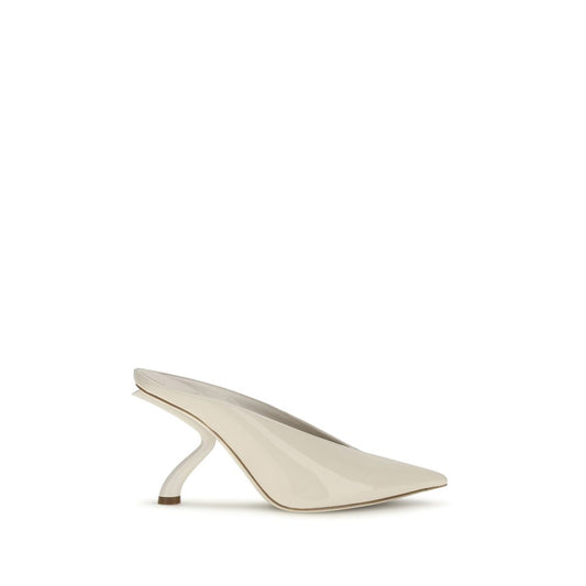 Ferragamo Beige S Sculpted Heel Mules