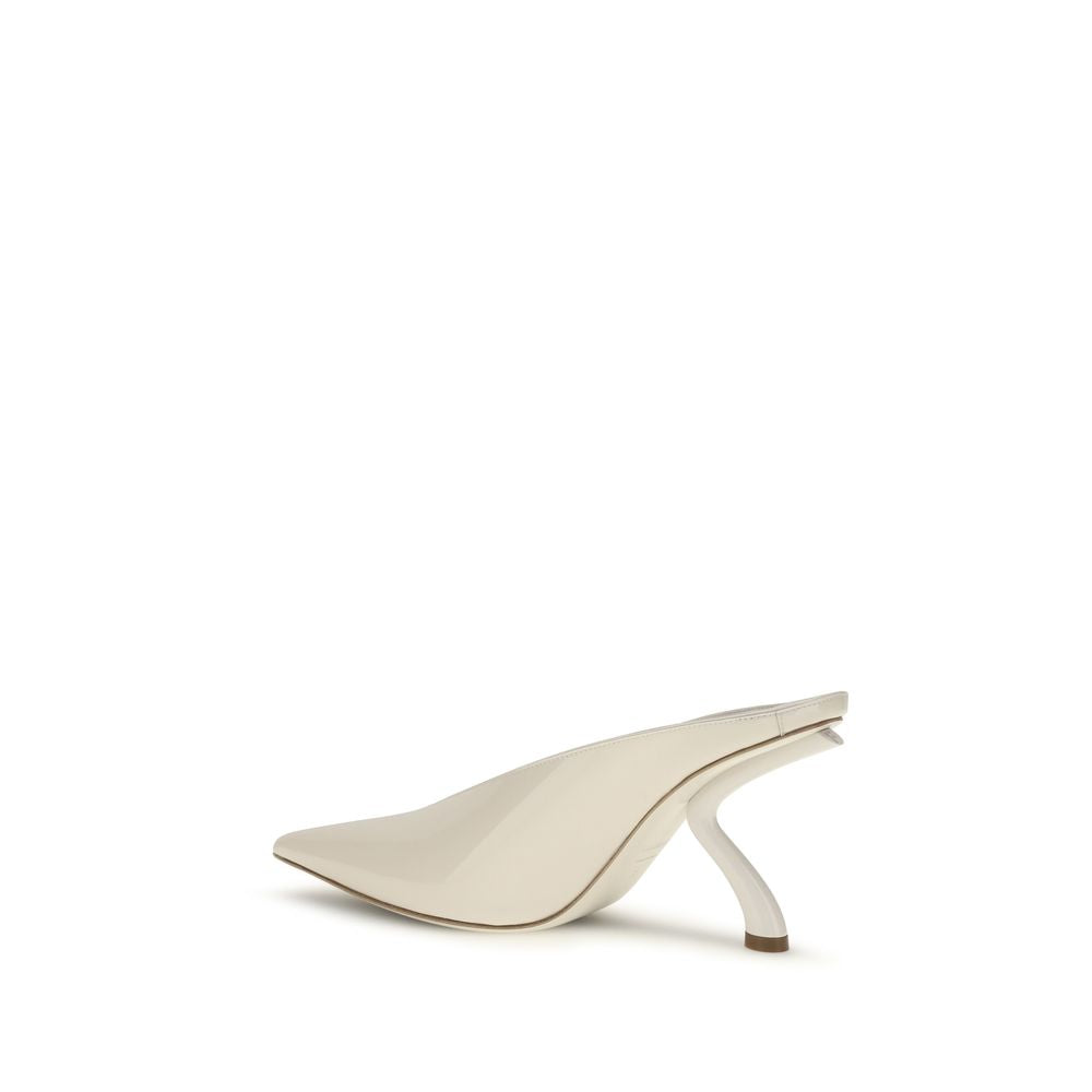 Ferragamo Beige S Sculpted Heel Mules