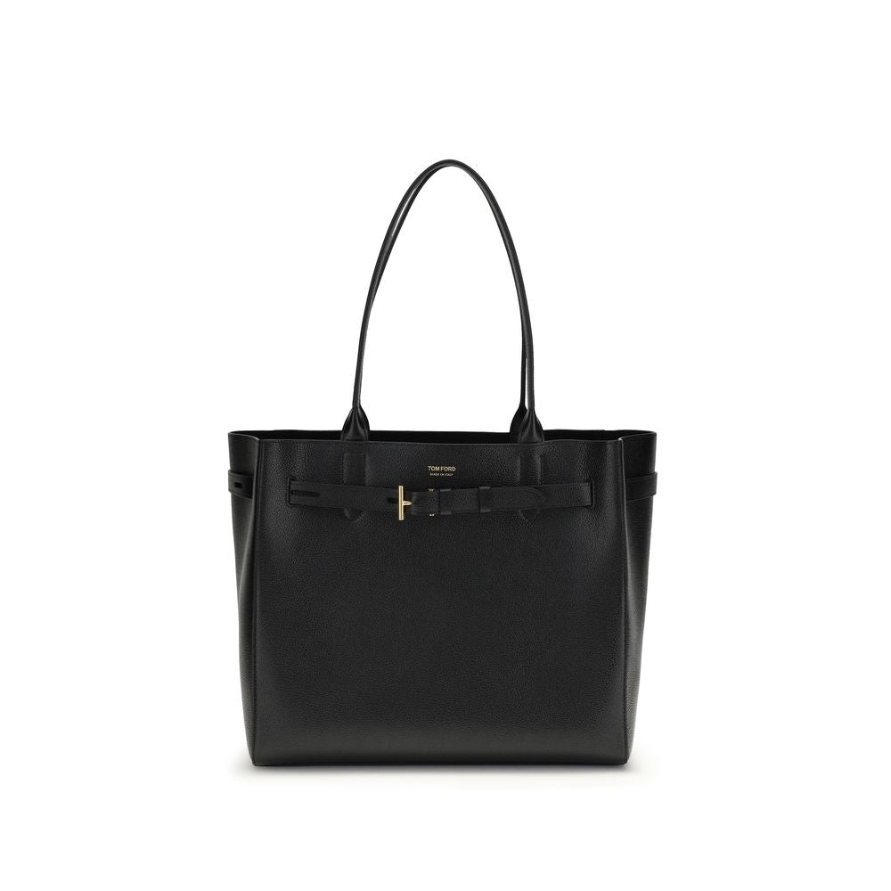 Tom Ford Black Calf Leather Bos Taurus Shoulder Bag Curated Luxury Accessories by Orvyn